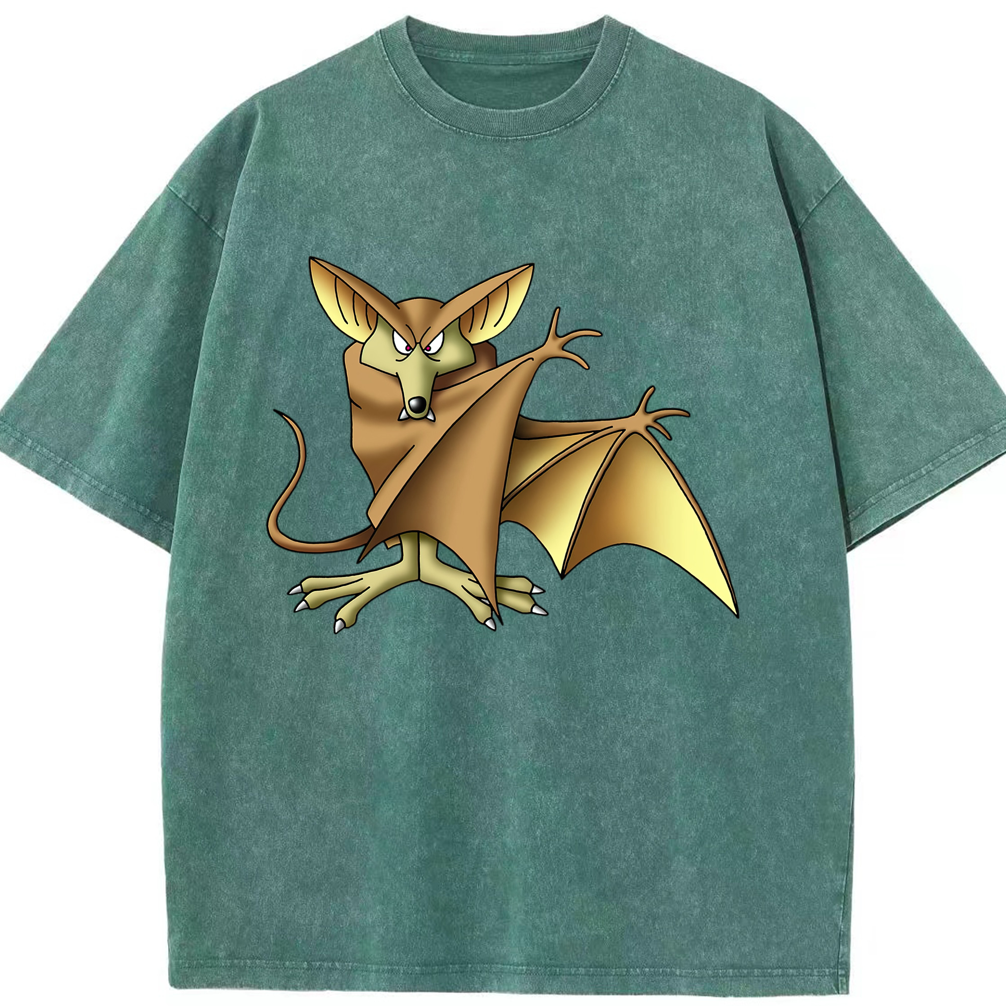 （画像用） ドラゴンクエスト Doragon Kuesuto Dragon Quest 綿100% ヴィンテージ風 半袖Tシャツ（フロントプリント）